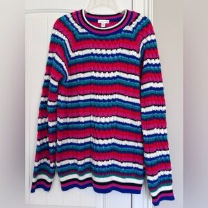 Topshop Vibrant Striped Crew Neck Sweater